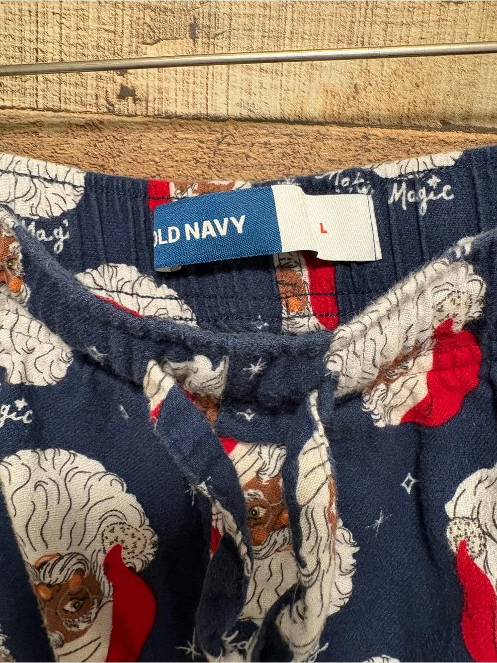 Old Navy Unisex Large Black Santa Christmas Pajama Pants Holiday PJs M025